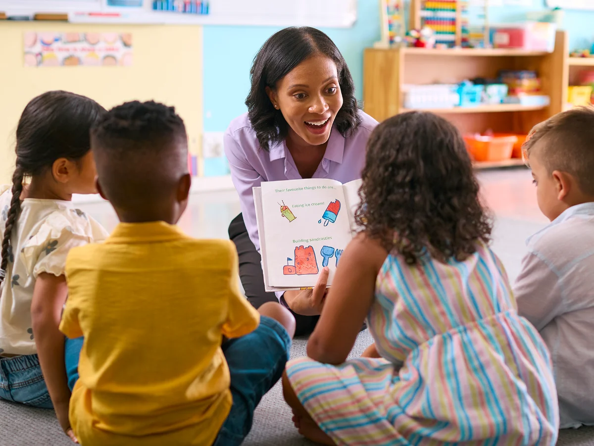 Children with teacher